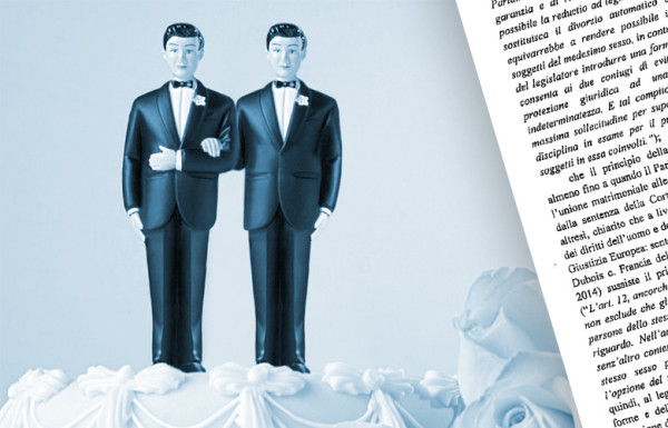 Matrimonio omosessuale contratto all’estero: diniego di trascrizione in Italia per vuoto normativo