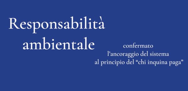 Responsabilità ambientale: confermato l’ancoraggio del sistema al principio del “chi inquina paga”. Ma la legislazione è allineata?